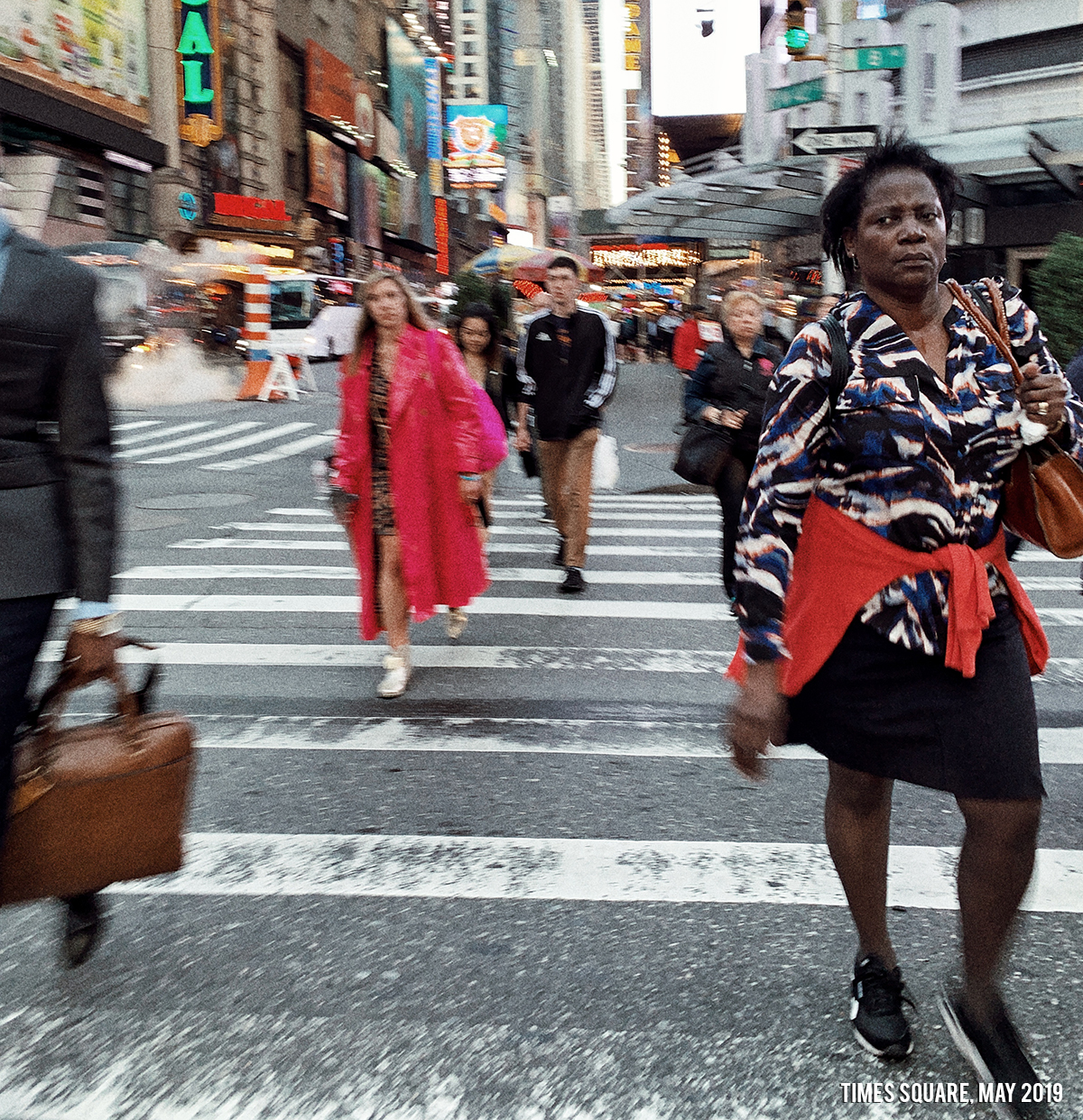 women walking in times square nyc